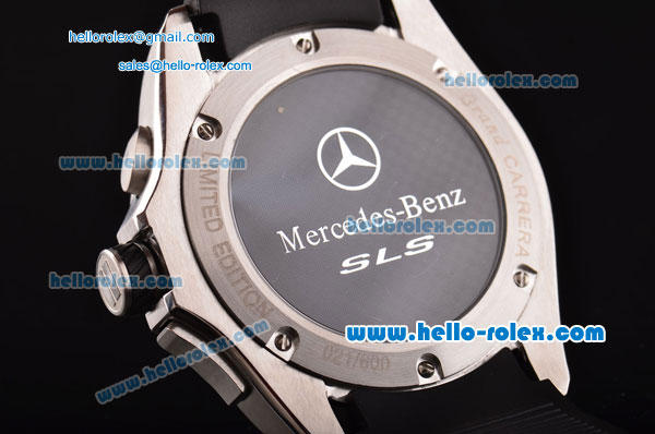 Tag Heuer SLR Mercedes Benz Chrono Miyota OS20 Quartz Steel Case with Black Rubber Strap Black Dial - Click Image to Close
